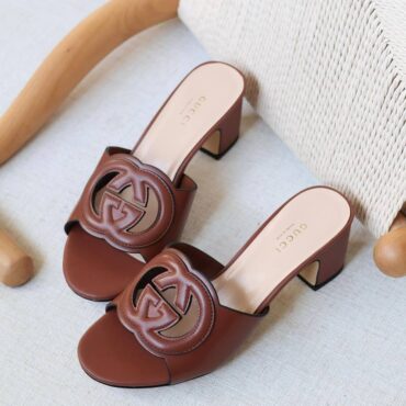 Gucci cutout leather mules