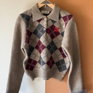 Miu Miu argyle wool sweater